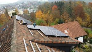 Montage der Solarzellen
