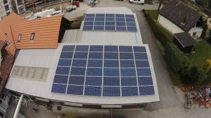 Luftaufnahme Solaranlage Meier Bedachungen